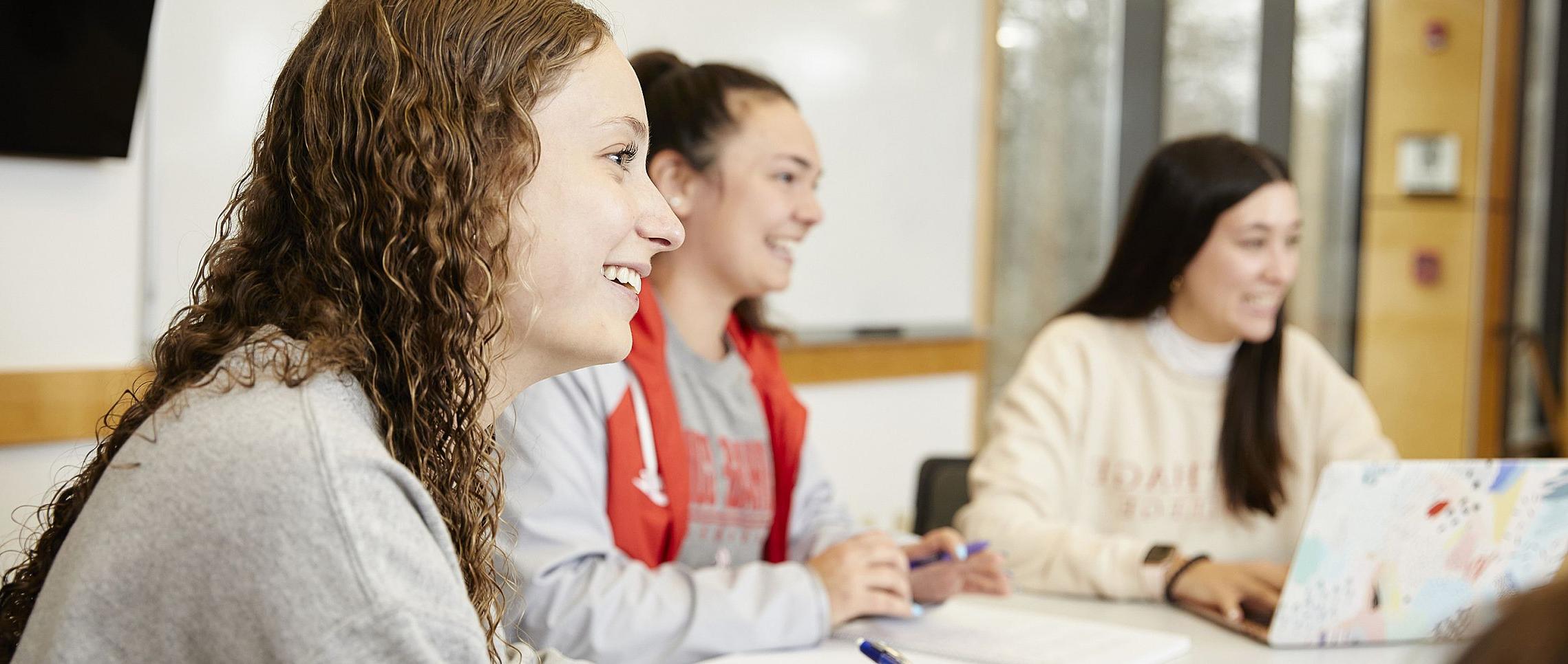 Carthage College in Wisconsin offers a social work major. Social work students working in a classroom are shown in this picture.